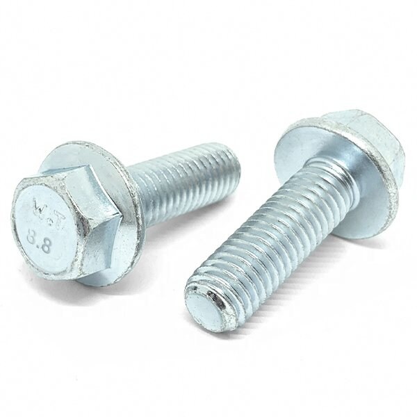 Boltsandnuts.Com Class 8.8, M6-1.0 Flange Bolt, Zinc Plated 20 mm L, 2000 PK M6C20BF88Z/D-2000 - main